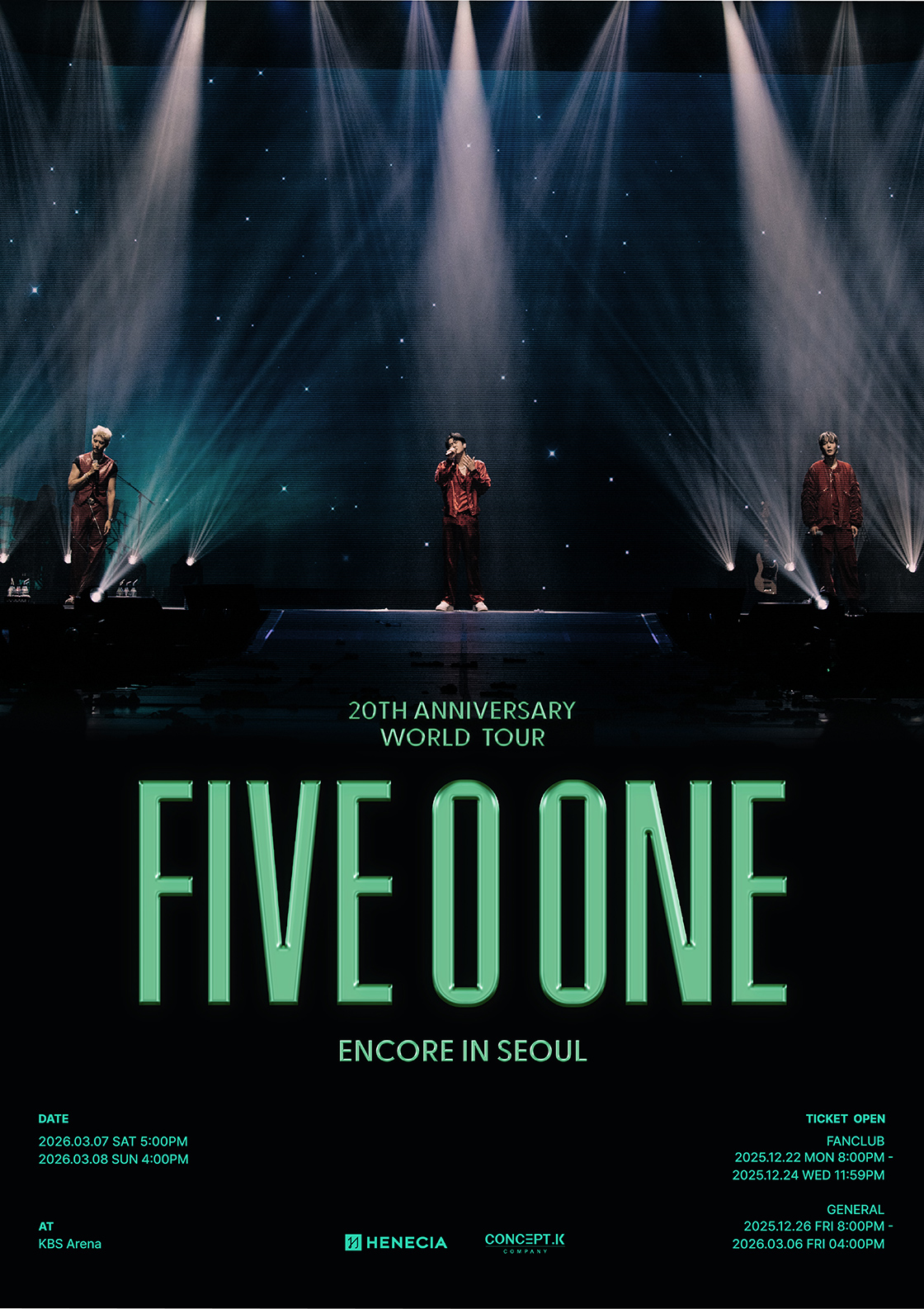 20th Anniversary World Tour 'FIVE O ONE' ENCORE in SEOUL 포스터