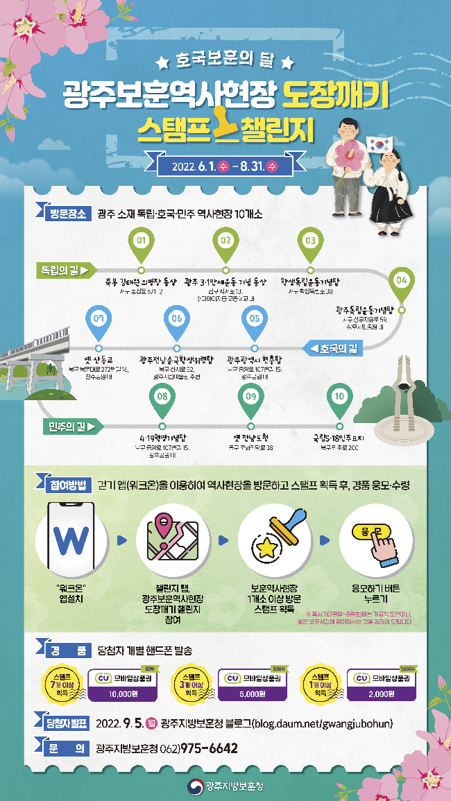 광주보훈역사현장 도장깨기 챌린지 참여 안내 :: 공지사항... 장덕고등학교 :: 공지사항 :: 광주보훈역사현장 도장깨기 챌린지 참여 안내