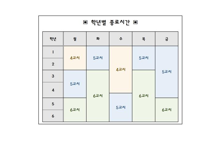 2023학년도 하교 시간 :: 공지사항 :: 서울불광초등학교 서울불광초등학교 :: 공지사항 :: 2023학년도 하교 시간